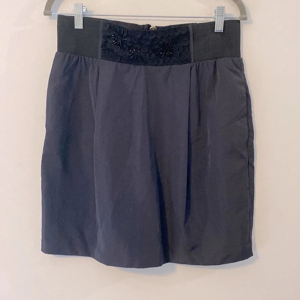 Black MIDI Skirt, Zipper Back, Size L, Excellent Conditon - Picture 1 of 8